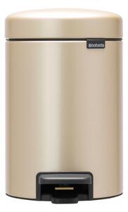 Κάδος απορριμμάτων με πεντάλ Brabantia NewIcon 1003195, 3 L, Ομαλό κλείσιμο, Αντιολισθητική βάση, Μεταλλικό χρυσό