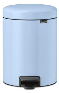 Κάδος απορριμμάτων με πεντάλ Brabantia NewIcon 1005528, 5 l, Ομαλό κλείσιμο, Αντιολισθητική βάση, γαλάζιο χρώμα