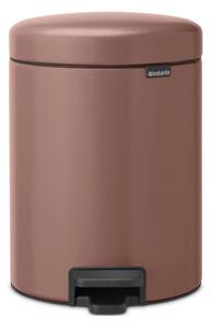 Κάδος με πεντάλ Brabantia NewIcon 1008841, 5 L, Ομαλό κλείσιμο, Αντιολισθητική βάση, Σατινέ φινίρισμα, Καφέ