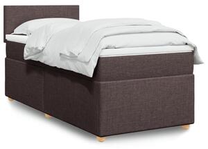 VidaXL Κρεβάτι Boxspring με Στρώμα Σκούρο Καφέ 90x200 εκ. Υφασμάτινο