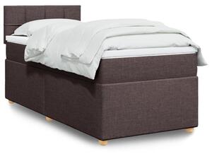 VidaXL Κρεβάτι Boxspring με Στρώμα Σκούρο Καφέ 90x190 εκ. Υφασμάτινο