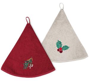 Χριστουγεννιάτικα Ποτηρόπανα (Σετ 2τμχ) S-F Christmas Houx CE324045