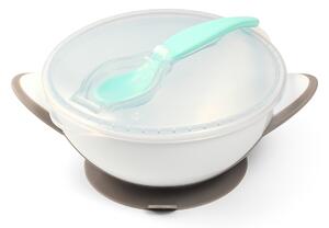 Φαγητοδοχείο & Κουτάλι (Σετ) 300ml BabyOno Γκρι BN1063/02