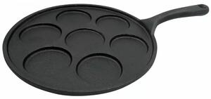 Τηγάνι για μίνι τηγανίτες KingHoff 1263, 23 cm, 7 θέσεων, Χυτοσίδηρο, Μαύρο