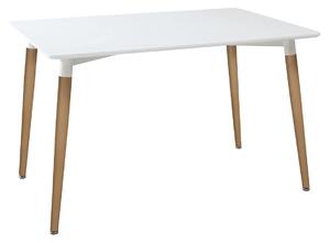 Τραπέζι φαγητού Roka, 150 x 80 εκ., MDF με όψη σημύδας, λευκό