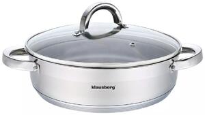 Τηγάνι με λαβές και καπάκι Klausberg 7173, 26 cm, 4,6 L, χοντρή βάση, ανοξείδωτο