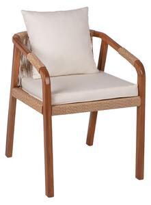 AP Καρέκλα ξύλινη teak με rattan σχοινί Ukalong 57x64x75cm 541516