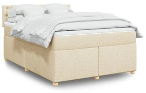 VidaXL Κρεβάτι Boxspring με Στρώμα Κρεμ 140x190 εκ. Υφασμάτινο