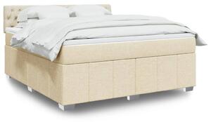 VidaXL Κρεβάτι Boxspring με Στρώμα Κρεμ 180x200 εκ. Υφασμάτινο