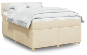 VidaXL Κρεβάτι Boxspring με Στρώμα Κρεμ 140x200 εκ. Υφασμάτινο