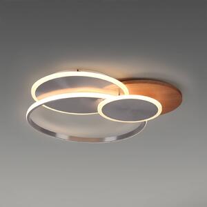 Paul Neuhaus LED φωτιστικό οροφής Palma, ξύλο, CCT, 65cm, dimmable