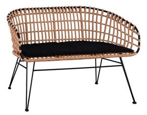 Ap Καναπές διθέσιος Sardinia μεταλλικός μπεζ rattan 125x57x77cm 610247