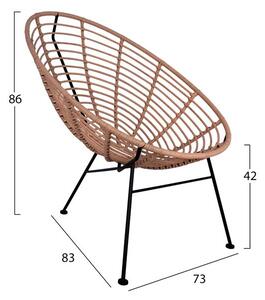 Ap Πολυθρόνα Sardinia μεταλλική μπεζ rattan 73x83x86cm - 61210208