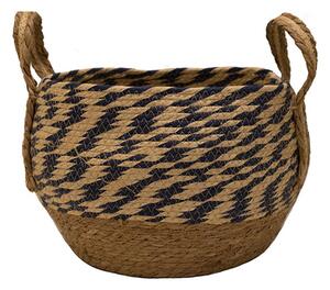 MOD Premium Καλάθι ψάθινο seagrass zig zag μπλε 29x21cm 61090