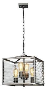 Κρεμαστό Φωτιστικό Οροφής 4xE27 60W IP20 Γκρι Louvre LOUVRE-4P Elstead Lighting LOUVRE-4P Γκρι