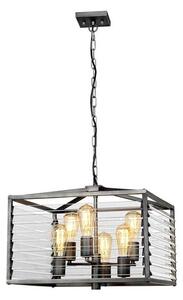 Κρεμαστό Φωτιστικό Οροφής 6xE27 60W IP20 Γκρι Louvre LOUVRE-6P Elstead Lighting LOUVRE-6P Γκρι