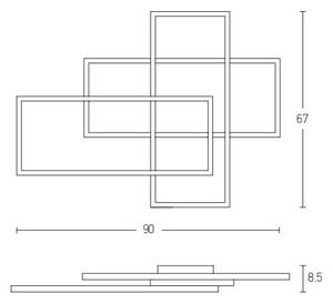 Πλαφονιέρα Φωτιστικό Οροφής 90cm LED 52W IP20 3000K Zambelis 2021 Λευκό