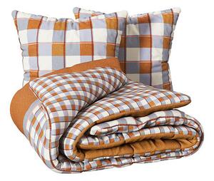 Σετ κλινοσκεπασμάτων atmosphera Modern Checks, τερακότα, 240×220 cm, βαμβάκι