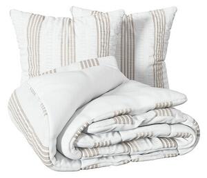 Σετ κλινοσκεπασμάτων atmosphera Stripes, λινό χρώμα, 240×220 cm