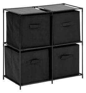 Ράφι 5five Mix'n Modul, 4 θήκες και 4 κουτιά αποθήκευσης, 68×34×67 cm, μαύρο