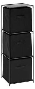Ράφι 5five Mix'n Modul, 3 θήκες και 3 κουτιά αποθήκευσης, 34×34×99 cm, μαύρο