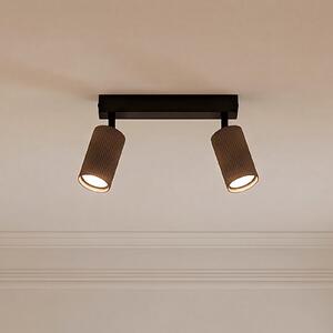 TK Lighting Φωτιστικό οροφής Tune, 2 φλόγες, καφέ, μέταλλο, μήκος 44 cm, ρυθμιζόμενος, Καφέ / Σκουριάς, Σαλόνι / τραπεζαρία, Αλουμίνιο