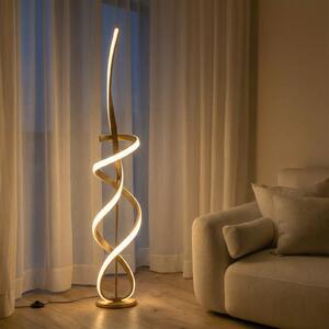 ONLI Φωτιστικό δαπέδου Kira LED, ύψος 140 cm, χρυσό χρώμα, μέταλλο, 4000K, Χρυσό / Ορείχαλκου, Σαλόνι / τραπεζαρία, Αλουμίνιο, σύγχρονο