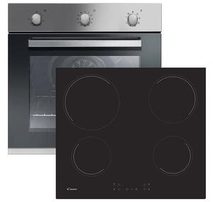 Σετ εντοιχιζόμενος φούρνος Candy FCP602X με χωρητικότητα 65L, ενεργειακή κλάση Α+ και κεραμική εστία Candy CH64CCB με 4 ζώνες μαγειρέματος