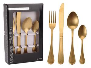 Σετ Μαχαιροπίρουνα Excellent Houseware ανοξείδωτα Χρυσά - 16τμχ