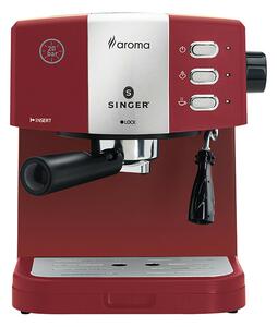 Καφετιέρα Espresso Singer Aroma Red ES-851R Λειτουργία με αλεσμένο καφέ και κάψουλες, με ισχύ 850W και πίεση 20bar