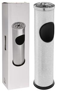 Kάδος απορριμμάτων με σταχτοδοχείο Ανοξείδωτο ατσάλι, χωρητικότητας 3lt, 15x57cm