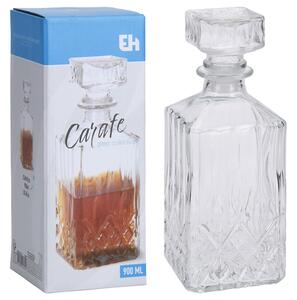Καράφα ουίσκι Excellent Houseware γυάλινη με πώμα, χωρητικότητας 900ml, 9x9x23cm