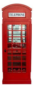 Ξύλινο ράφι & Wine Bar "Phone booth" (68709) με μπουκαλοθήκη και διαστάσεις 78x44x200cm