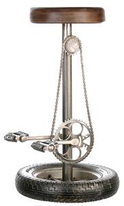 Μεταλλικό σκαμπό Bar "Wheel" (84054) με διαστάσεις 42x76cm, Καφέ-Γκρι