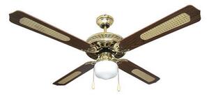 Ανεμιστήρας οροφής Eurolamp (147-29001) με ισχύ 70W, 3 ταχύτητες και φως - Καφέ/Χρυσό