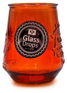 Ποτήρι Glass Drops Αuthentic Est. 1896 (2396DB08) Από ανακυκλωμένο γυαλί, Χωρητικότητας 400ml, Διαστάσεων Ø 9 x Υ 11 cm, Orange