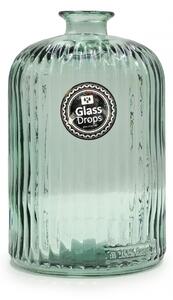 Διακοσμητικό Βάζο Glass Drops Daroca Stripe (4862DB600) Από ανακυκλωμένο γυαλί, Χωρητικότητας 2.8L, Διαστάσεων Ø 15 x Υ 23cm, Natural Green
