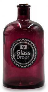 Διακοσμητικό Μπουκάλι Glass Drops Retro (5714DB484) Aπό 100% ανακυκλωμένο γυαλί, Xωρητικότητας 300ml, Διαστάσεων Ø 7.3 x Υ 14 cm, Garnet