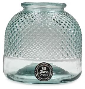 Διακοσμητικό Βάζο - Κηροπήγιο Glass Drops Diamante (5948) Aπό 100% ανακυκλωμένο γυαλί, Xωρητικότητας 6.8L, Διαστάσεων Ø 24 x Υ 24 cm