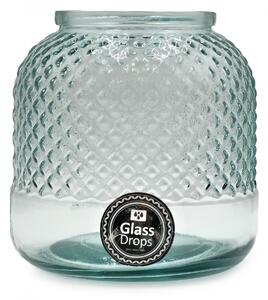 Διακοσμητικό Βάζο - Κηροπήγιο Glass Drops Diamante (5949) Aπό 100% ανακυκλωμένο γυαλί, Xωρητικότητας 3.3L, Διαστάσεων Ø 19 x Υ 19 cm