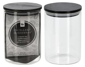 Γυάλινο βάζο Excellent Houseware με καπάκι, Χωρητικότητας 575ml, 8.5x13cm
