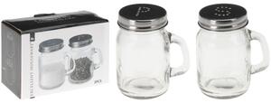 Σετ Αλατοπίπερο Excellent Houseware Σε Γυάλινο Δοχείο Με Λαβή - 2 τεμάχια