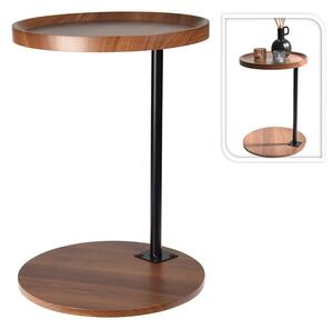 Τραπεζάκι Βοηθητικό με διαστάσεις 40x40x56cm - MDF & Μέταλλο - Απόχρωση Καφέ