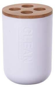 Βάση Οδοντόβουρτσας Bathroom Solutions , 4 θέσεων, 7x7x11cm - Καφέ/Λευκό