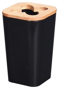Βάση Οδοντόβουρτσας Bathroom Solutions 4 θέσεων, 7.3x7.3x11.5cm - Mαύρο/Καφέ