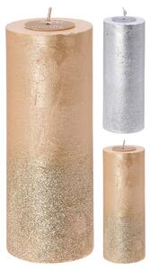Kερί pillar με γκλίτερ 7x17cm, σε 2 επιλογές χρώματος