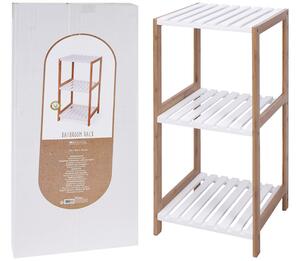 Επιδαπέδια ραφιέρα μπάνιου Bathroom Solutions Ξύλο Μπαμπού, με 3 ράφια, 33x34x79cm
