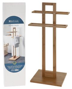 Επιδαπέδια Κρεμάστρα Μπάνιου Bathroom Solutions με 2 θέσεις στήριξης - Ξύλο Bamboo - 25x37x85cm - Απόχρωση Ξύλου