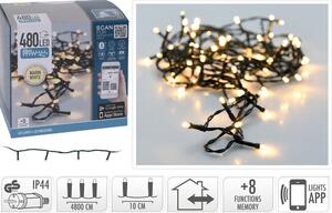 480 Φωτάκια LED - 48 Μέτρα + 5 Μέτρα σύνδεσης (AX8718520), Κανονική Διάταξη, με Bluetooth, 8 προγράμματα, Πράσινο καλώδιο PVC - Με Dimmer Και Έλεγχο μ