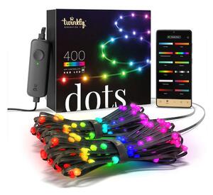 400 Smart LED RGB Twinkly Dots (TWD400STP-BEU), 20 Μέτρα, με Μαύρο Καλώδιο, Bluetooth, WiFi, Dimmer Και Έλεγχο μέσω Κινητού Τηλεφώνου